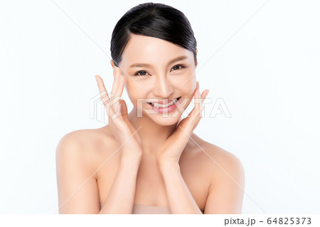 Beautiful Young Asian Woman with Clean Fresh Skin. Face care, Facial treatment, Cosmetology, beauty 64825373