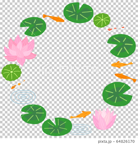 Water lily and medaka frame 64826170