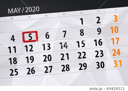 Calendar planner for the month may 2020, deadline 64826521