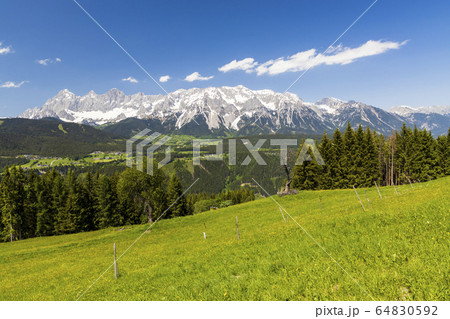 Dachstein and landscape near Schladming, Austria 64830592