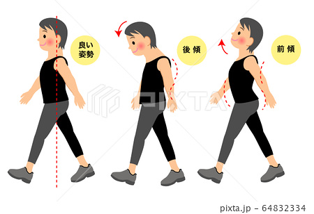 正しい歩き方 姿勢 男性のイラスト素材