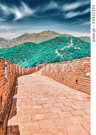 Stone staircase of Great Wall of China, section Stone staircase of Great Wall of China, section 64832505