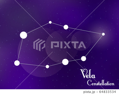 Vela constellation. Starry night sky. Cluster Vela constellation. Starry night sky. Cluster 64833534