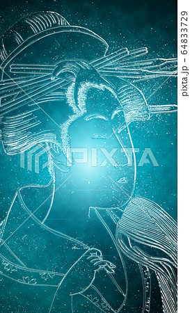 江戸の園花合　東屋の花　クリスタル 64833729