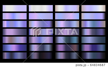 Metal gradient color set. Vector neon chrome 64834687
