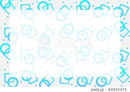 青い円と四角の背景2　長方形 64835473