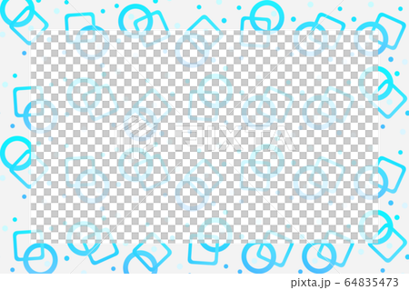 青い円と四角の背景2　長方形 64835473