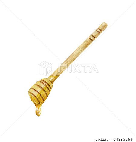 はちみつ ディッパー スプーン 水彩イラスト はちみつ ディッパー スプーン 水彩イラスト 64835563