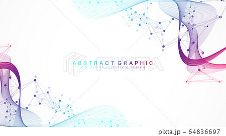Big Genomic Data Visualization. DNA helix, DNA strand, DNA Test. CRISPR CAS9 - Genetic engineering. Molecule or atom, neurons. Abstract structure for Science or medical background, banner. Wave flow. Big Genomic Data Visualization. DNA helix, DNA strand, DNA Test. CRISPR CAS9 - Genetic engineering. Molecule or atom, neurons. Abstract structure for Science or medical background, banner. Wave flow. 64836697
