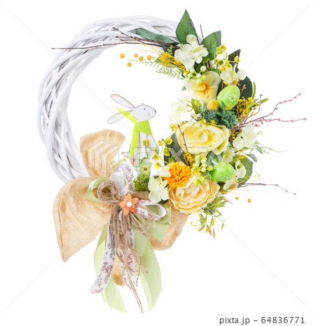 Decoration of the interior, Spring handmade wreath. The symbol of happiness and prosperity. 64836771