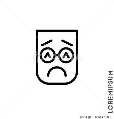 Sad And In A Bad Mood Emoticon Icon Vector のイラスト素材