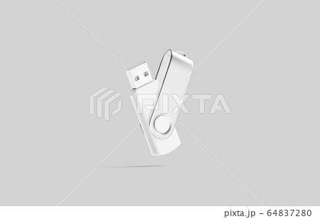 Blank white opened usb stick mock up, no gravity 64837280