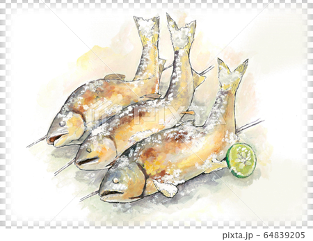 鮎 塩焼きのイラスト素材 6495