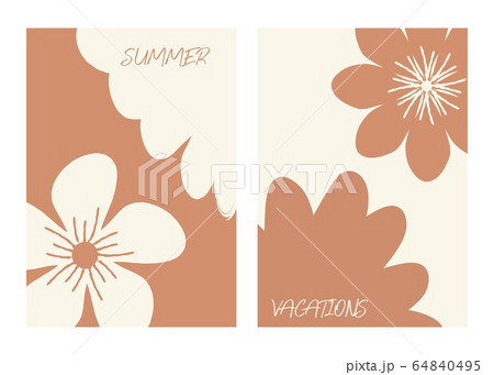 Floral business covers, creative cards, hand drawn posters, botanical templates, spring, summer banners set in beige colors. 64840495