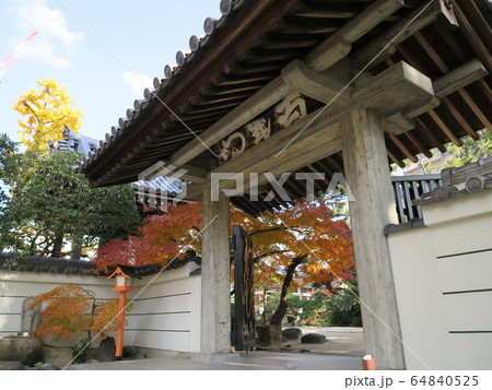 西宮の臨済宗の古寺　海清寺の紅葉 64840525