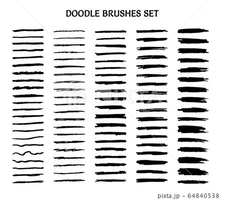 Doodle,ink brushes and hand drawn decorative elements. Grunge style. Brushes are included. Easy changing stroke color. Doodle,ink brushes and hand drawn decorative elements. Grunge style. Brushes are included. Easy changing stroke color. 64840538