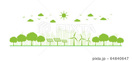 Banner flat design for sustainable energy development, Environmental and Ecology concept 64840647