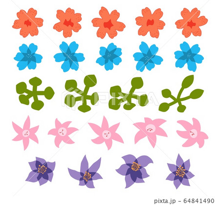 Set of had drawn doodle flowers isolated on white. 64841490