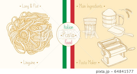 Cooking italian food Linguine Pasta, ingredients Cooking italian food Linguine Pasta, ingredients 64841577
