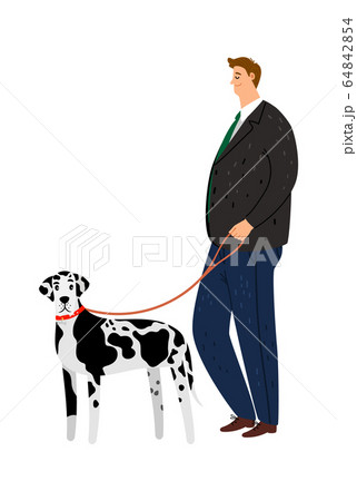 Businessman And Dalmatianのイラスト素材