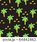 Painted palm trees on black seamless pattern 64842862