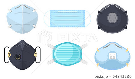 Medical masks, coronravirus antiviral hygiene, vector illustration 64843230