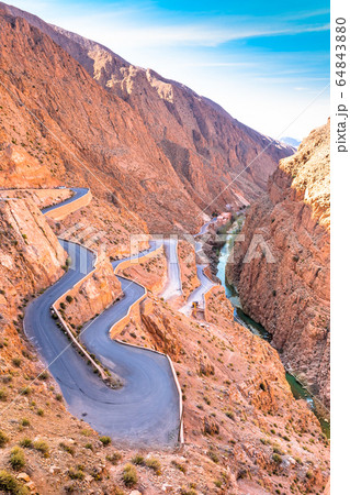 Dades Gorge is a beautiful road between the Atlas Mountains in Morocco Dades Gorge is a beautiful road between the Atlas Mountains in Morocco 64843880