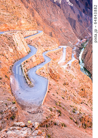 Dades Gorge is a beautiful road between the Atlas Mountains in Morocco Dades Gorge is a beautiful road between the Atlas Mountains in Morocco 64843882