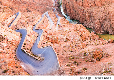 Dades Gorge is a beautiful road between the Atlas Mountains in Morocco Dades Gorge is a beautiful road between the Atlas Mountains in Morocco 64843884