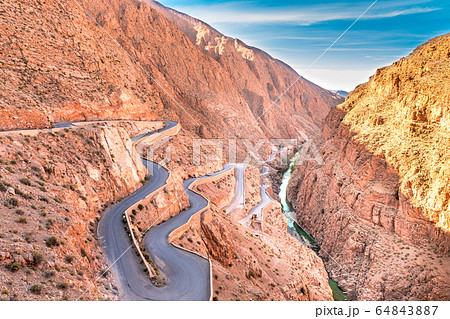 Dades Gorge is a beautiful road between the Atlas Mountains in Morocco 64843887
