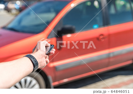 The opening of a car by remote control 64846051