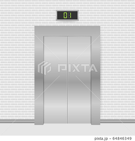 Elevator doors. Closing and opening lift metallic Elevator doors. Closing and opening lift metallic 64846349