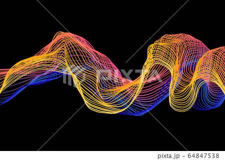abstract Eco fresh reinbow smoke flame helix isolated on black background. Spring healthy illustration overlay 64847538