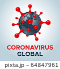Coronavirus molecule cell icon vector. 3D Vector 64847961
