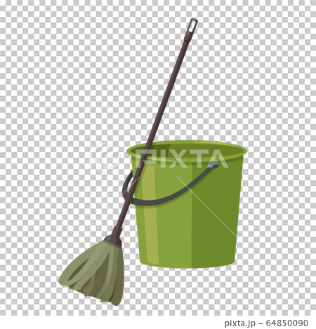 Bucket and mop for cleaning. Vector illustration isolated on white background. Bucket and mop for cleaning. Vector illustration isolated on white background. 64850090