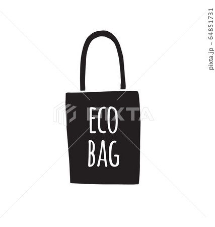 Vector black hand drawn shopping eco bag 64851731