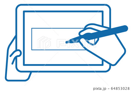 電子サイン タブレットのイラスト素材