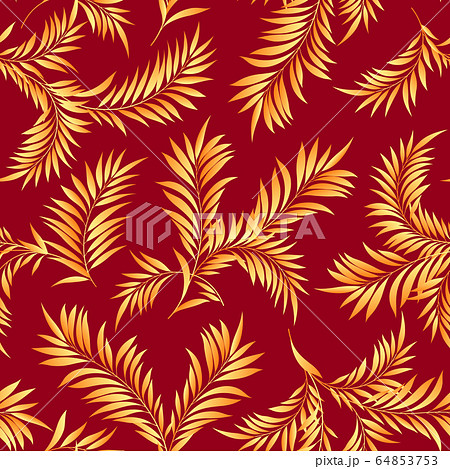 シームレスな熱帯植物のアロハ柄のイラスト素材
