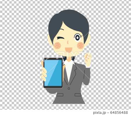 女性　スマホ　キャッシュレス決済 64856488
