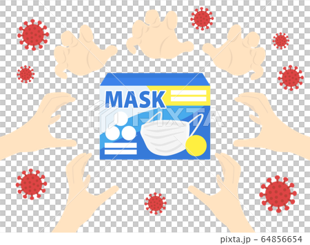 マスクの買い占め問題のイラスト マスクの買い占め問題のイラスト 64856654