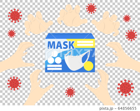 マスクの買い占め問題のイラスト 64856655