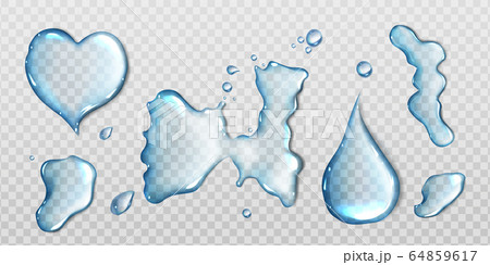 Water spills isolated on transparent background 64859617