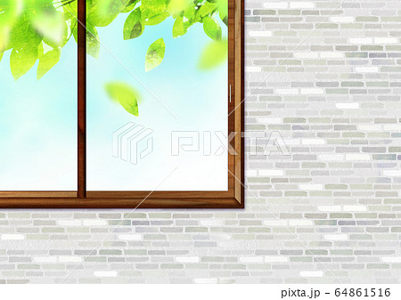 バーチャル背景 リモート会議 窓 窓際 窓辺のイラスト素材