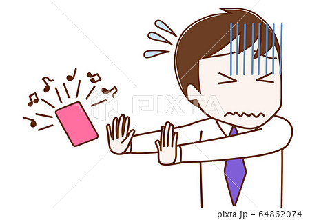 着信を出るのが嫌で拒否している男性 64862074