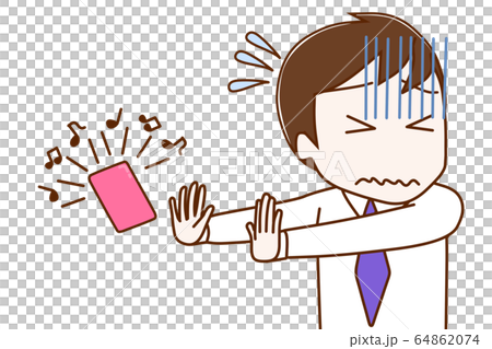 着信を出るのが嫌で拒否している男性 64862074