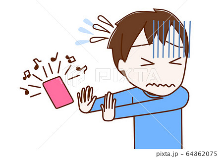 着信を出るのが嫌で拒否している少年 64862075