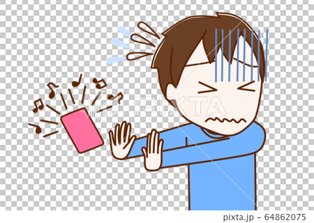 着信を出るのが嫌で拒否している少年 64862075