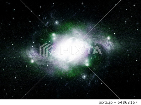 Stars, dust and gas nebula in a far galaxy Stars, dust and gas nebula in a far galaxy 64863167