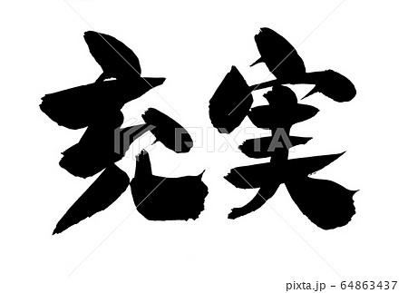 筆文字　充実　イラスト 64863437