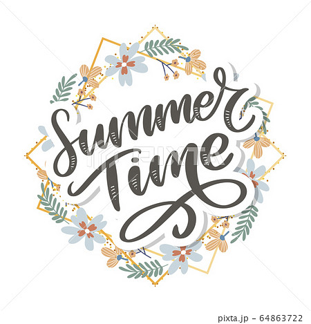 Green summer time letter flowers in modern style Green summer time letter flowers in modern style 64863722